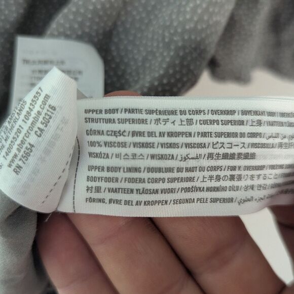 Abercrombie & Fitch Sage Green Polka Dot Puff Sleeve Bodysuit Women's Size XS - Picture 6 of 10